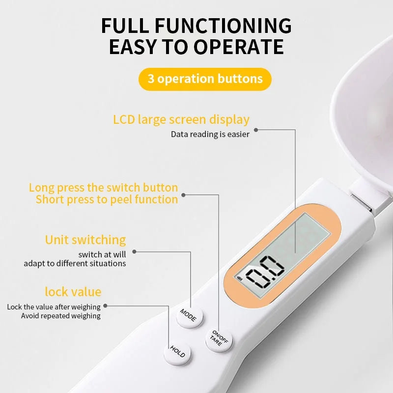 Electronic kitchen scale spoon