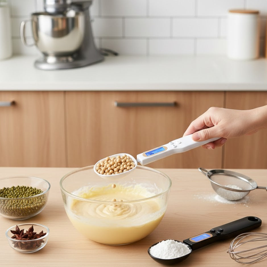 Electronic kitchen scale spoon